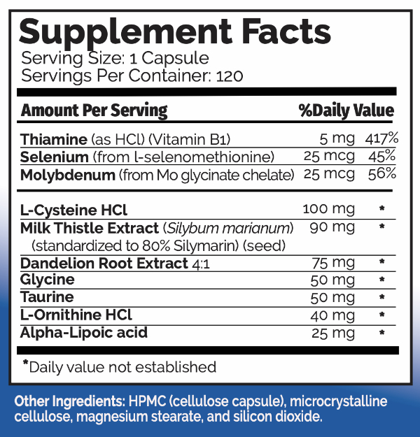 Hepa Plus Supplement Facts